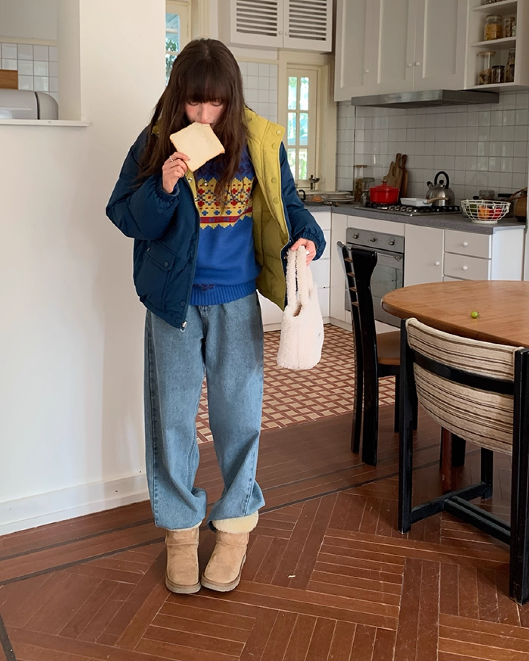 Wash Wide Denim Pants BU0103