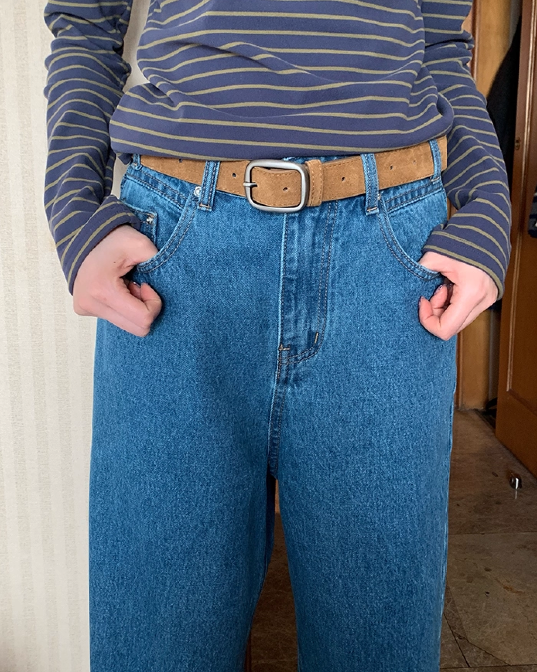 Wash Wide Denim Pants BU0103