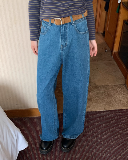 Wash Wide Denim Pants BU0103