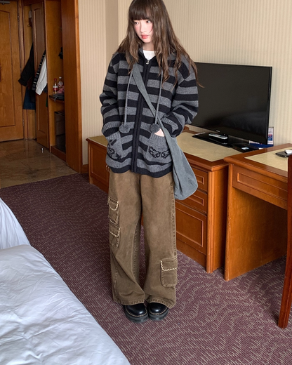 Wide Multi Pocket Pants BU0104