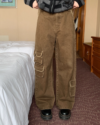 Wide Multi Pocket Pants BU0104
