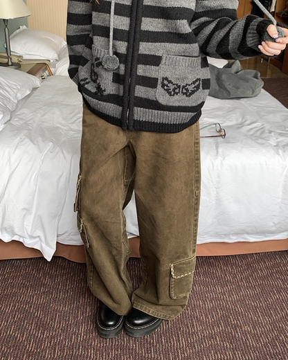 Wide Multi Pocket Pants BU0104