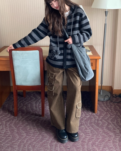 Wide Multi Pocket Pants BU0104