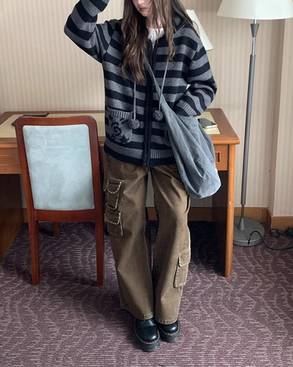 Wide Multi Pocket Pants BU0104