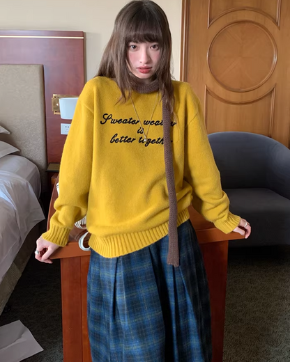 Plaid Pattern Long Skirt BU0111