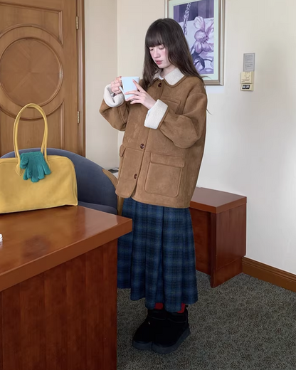 Plaid Pattern Long Skirt BU0111