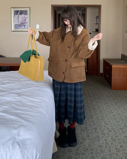 Plaid Pattern Long Skirt BU0111