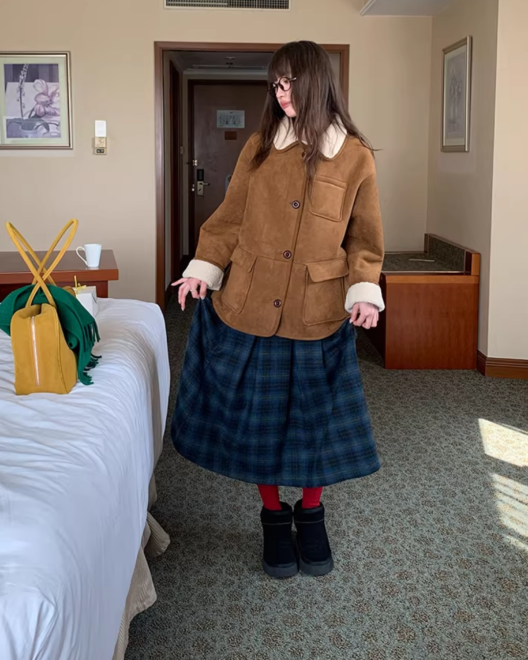 Plaid Pattern Long Skirt BU0111