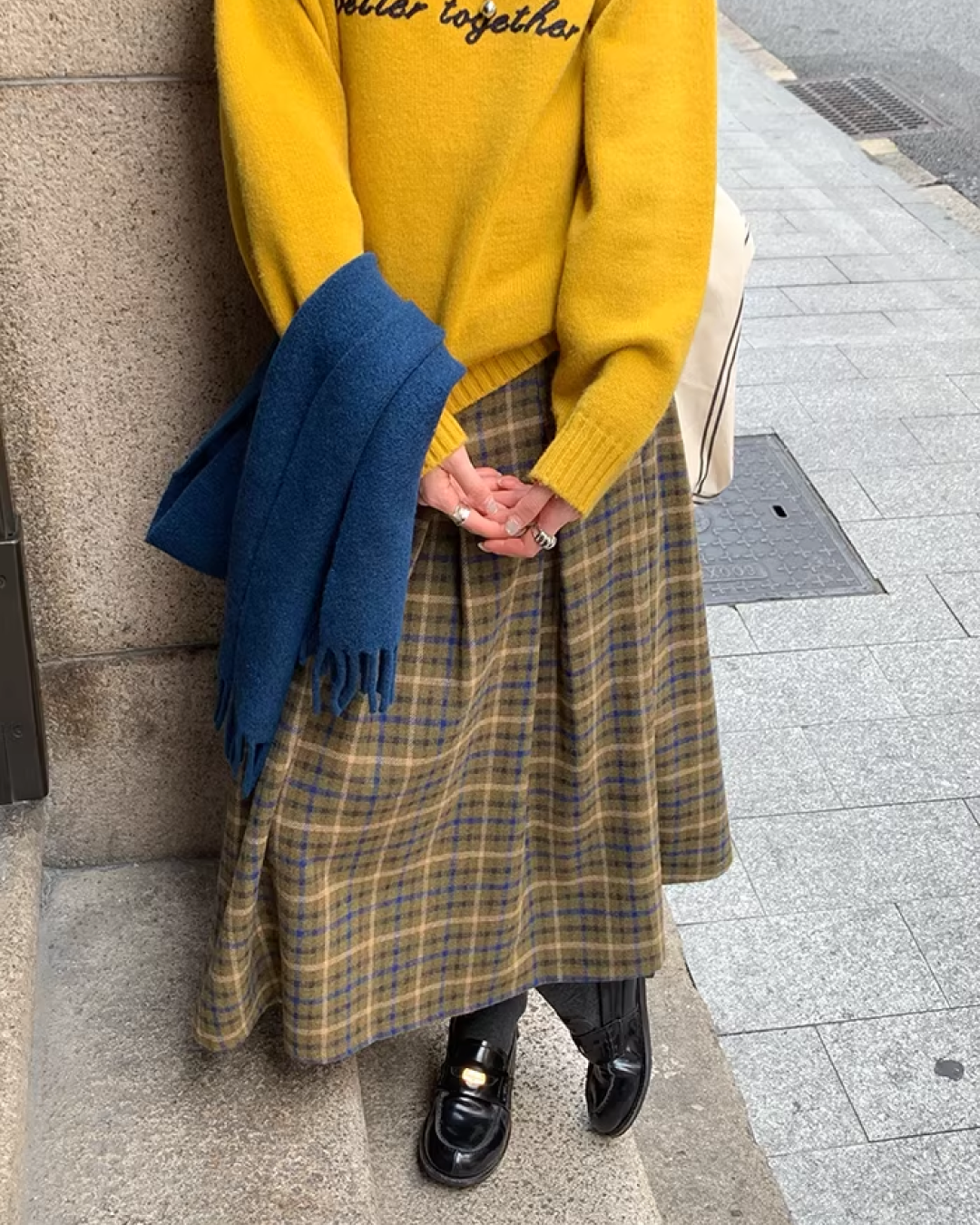 Plaid Pattern Long Skirt BU0111