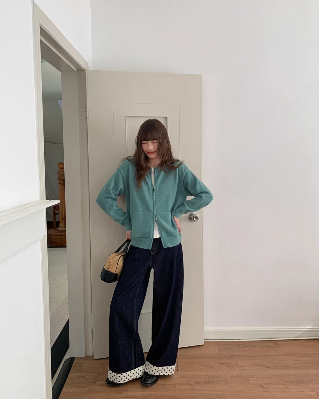 Double Zip Color Knit BU0110