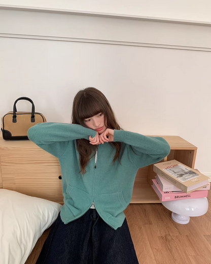 Double Zip Color Knit BU0110