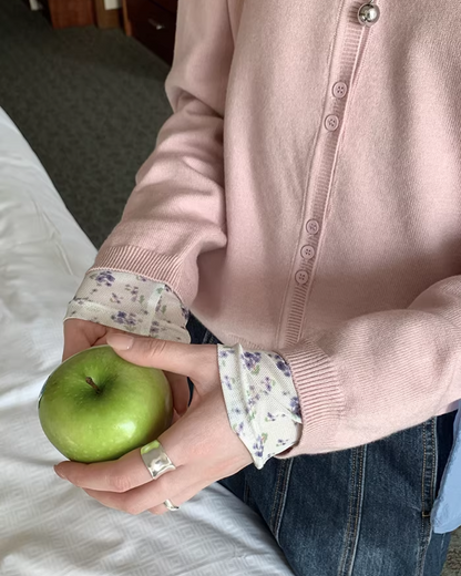 Color Accent Button Cardigan BU0116