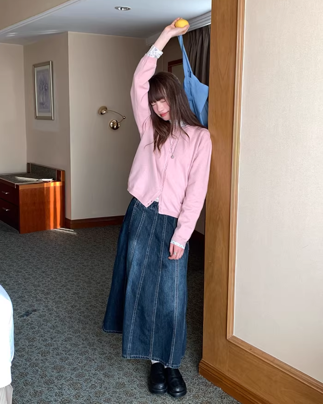 Color Accent Button Cardigan BU0116