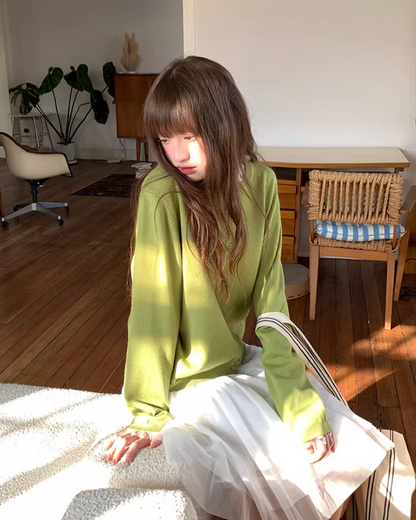 Color Accent Button Cardigan BU0116