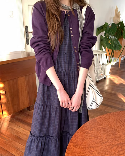 Color Accent Button Cardigan BU0116