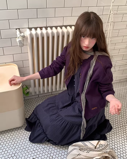 Color Accent Button Cardigan BU0116