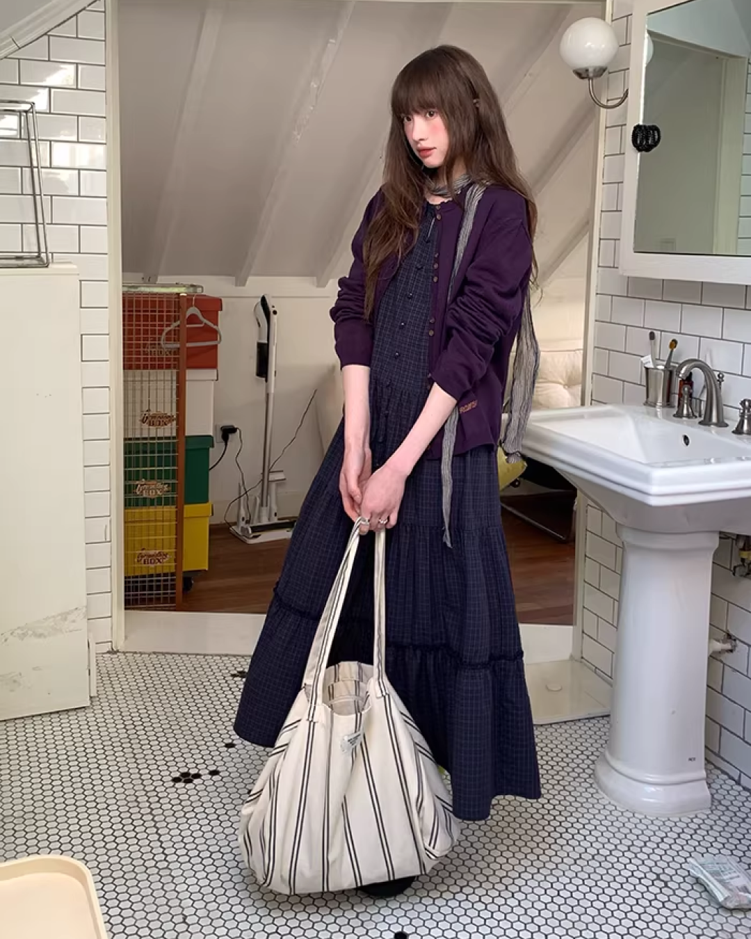 Color Accent Button Cardigan BU0116