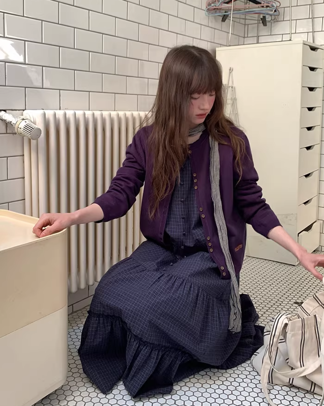 Color Accent Button Cardigan BU0116