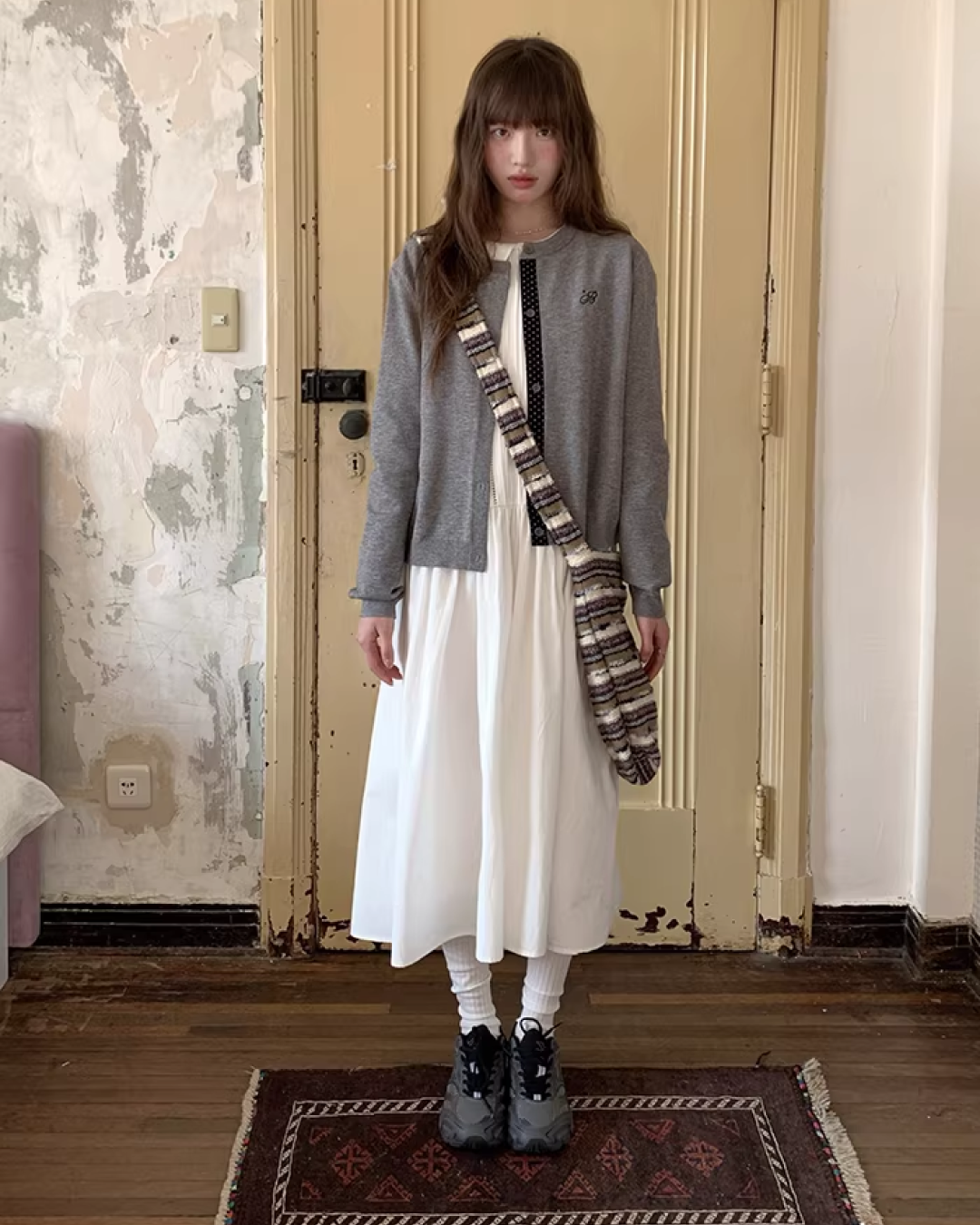 Line Polka Dots Cardigan BU0118