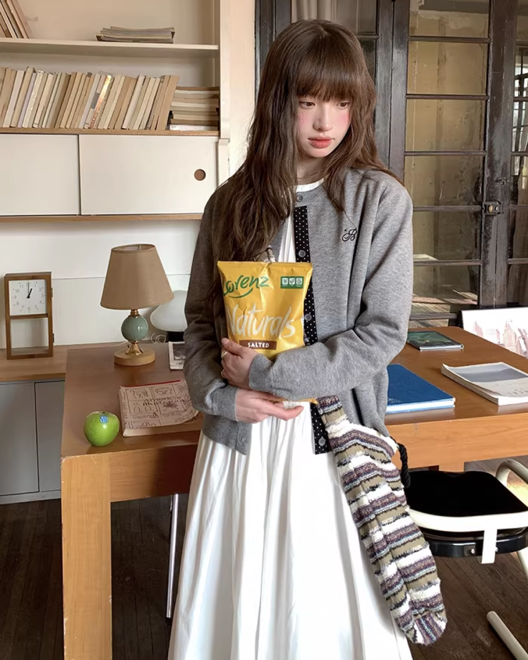 Line Polka Dots Cardigan BU0118