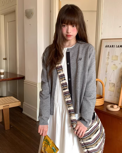 Line Polka Dots Cardigan BU0118