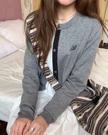 Line Polka Dots Cardigan BU0118