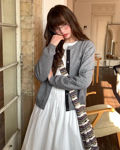 Line Polka Dots Cardigan BU0118