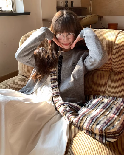 Line Polka Dots Cardigan BU0118