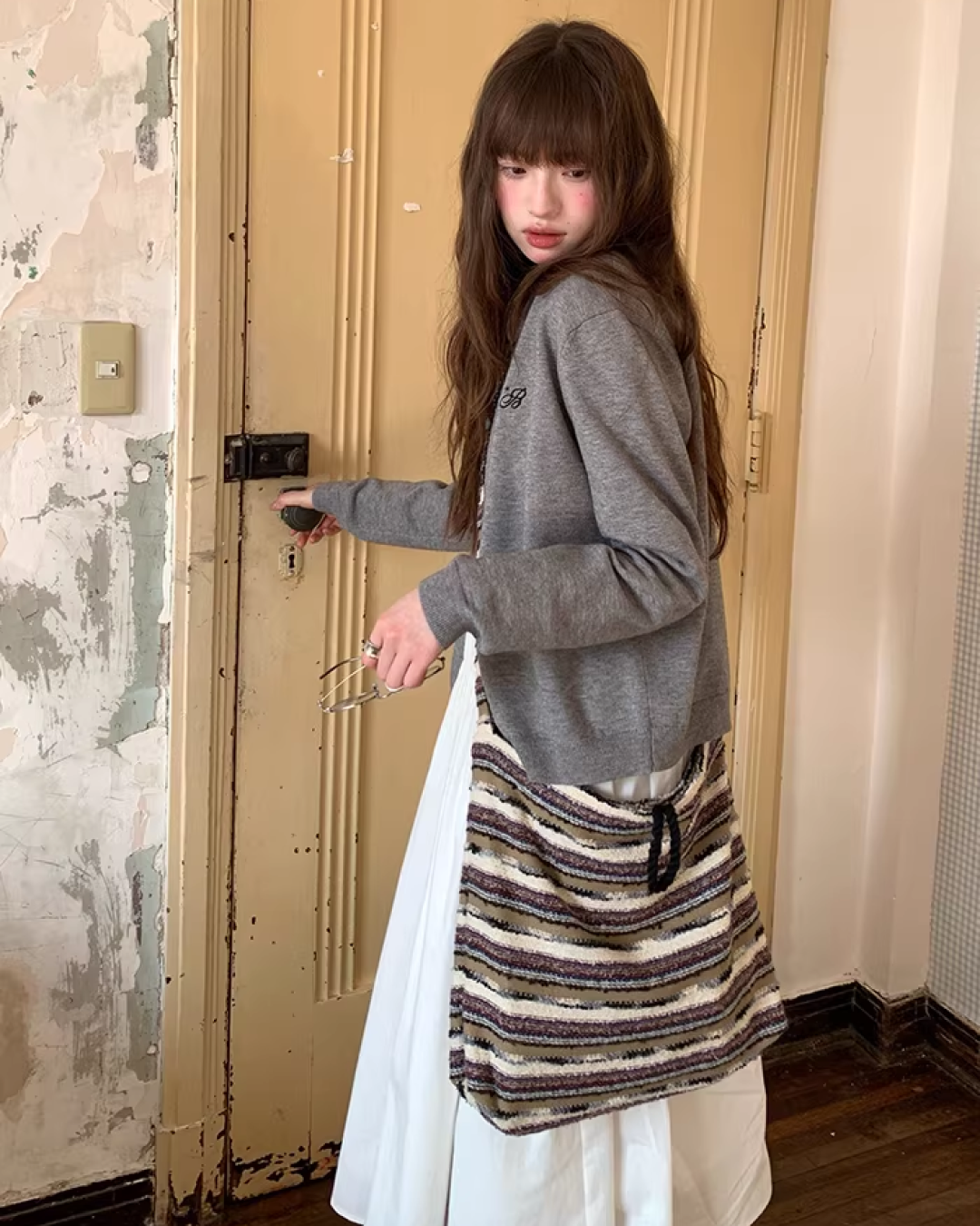 Line Polka Dots Cardigan BU0118