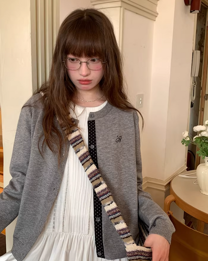 Line Polka Dots Cardigan BU0118