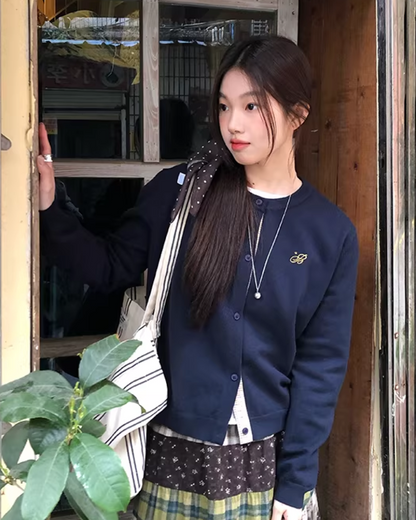 Line Polka Dots Cardigan BU0118