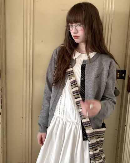 Line Polka Dots Cardigan BU0118