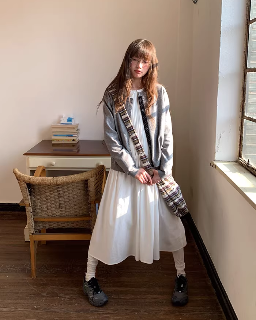 Line Polka Dots Cardigan BU0118