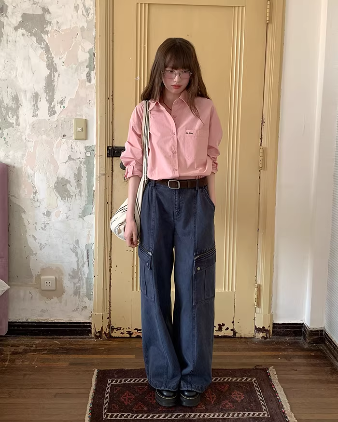 Color Chest Lettering Shirt BU0120