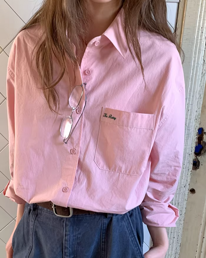 Color Chest Lettering Shirt BU0120