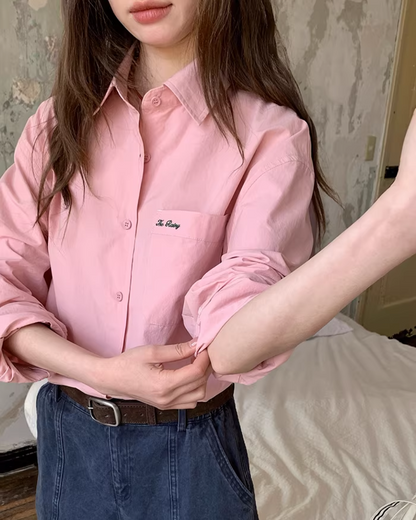 Color Chest Lettering Shirt BU0120