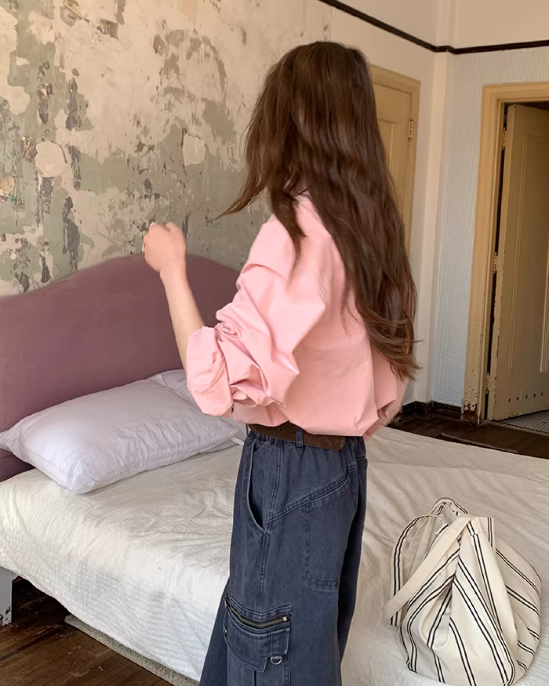 Color Chest Lettering Shirt BU0120