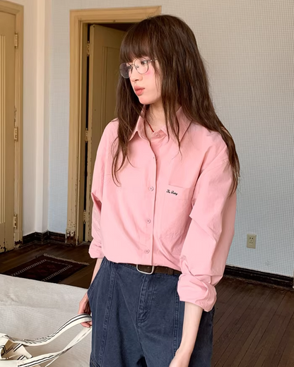 Color Chest Lettering Shirt BU0120