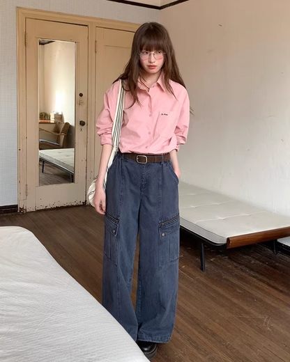 Color Chest Lettering Shirt BU0120