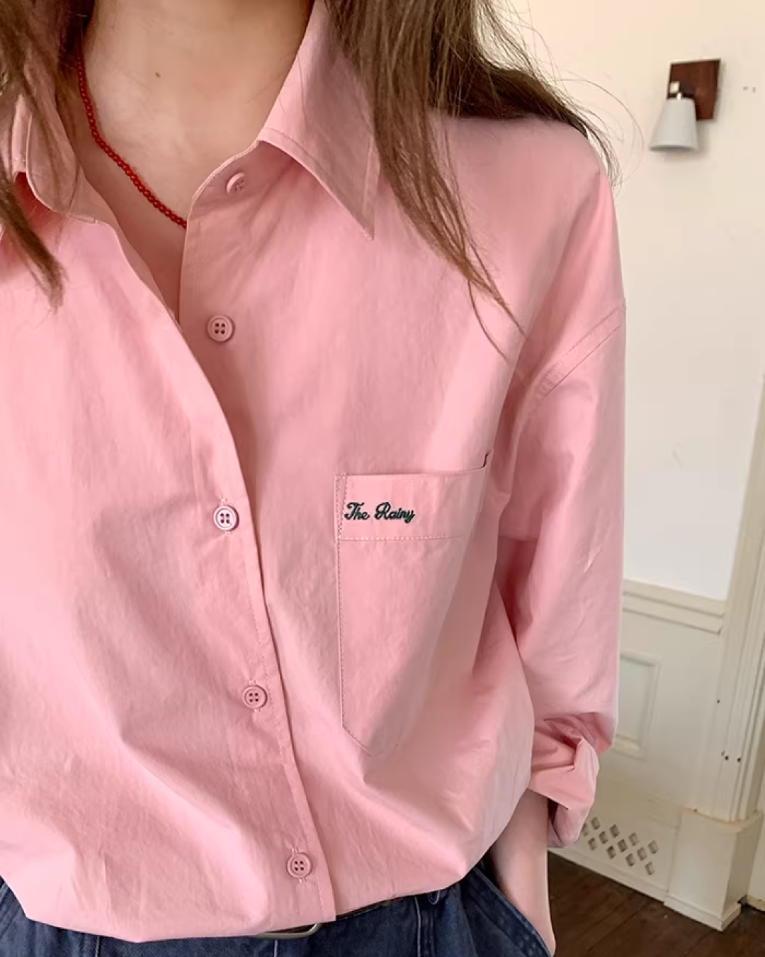 Color Chest Lettering Shirt BU0120