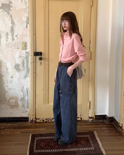 Color Chest Lettering Shirt BU0120