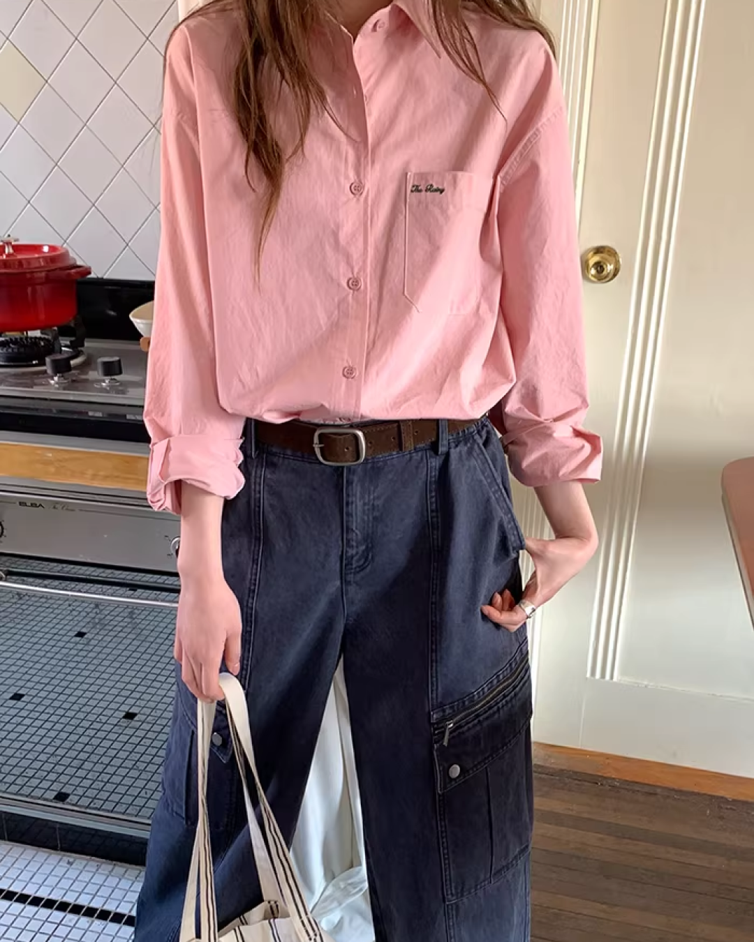 Color Chest Lettering Shirt BU0120