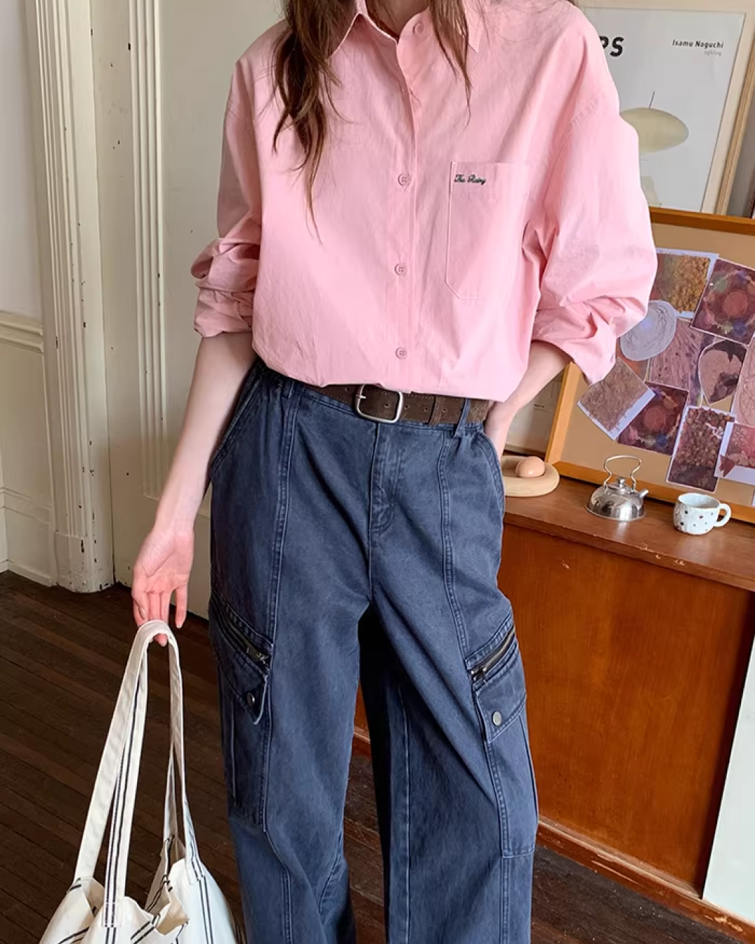 Color Chest Lettering Shirt BU0120