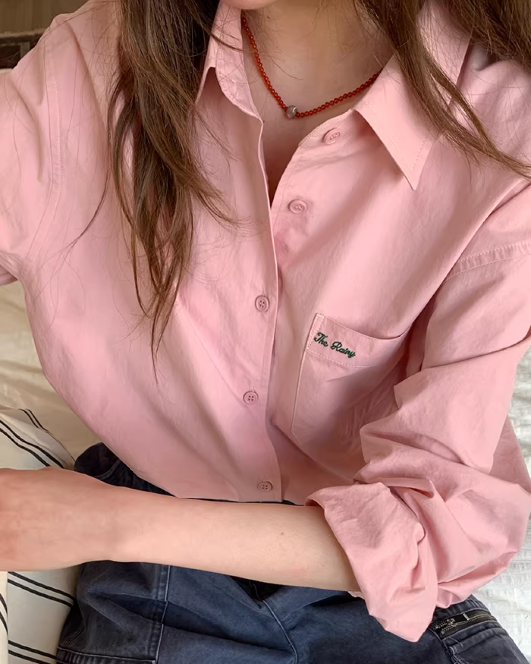 Color Chest Lettering Shirt BU0120