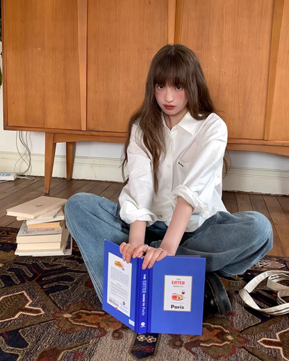 Color Chest Lettering Shirt BU0120