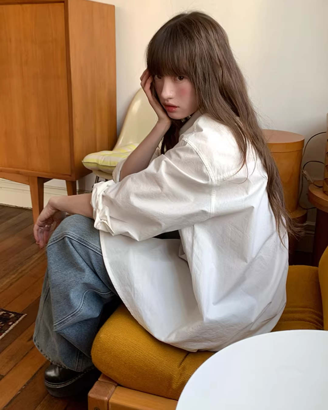 Color Chest Lettering Shirt BU0120