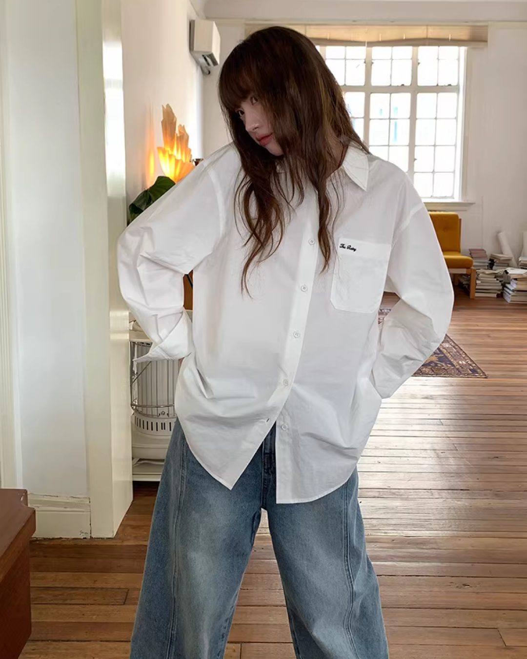 Color Chest Lettering Shirt BU0120