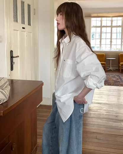 Color Chest Lettering Shirt BU0120