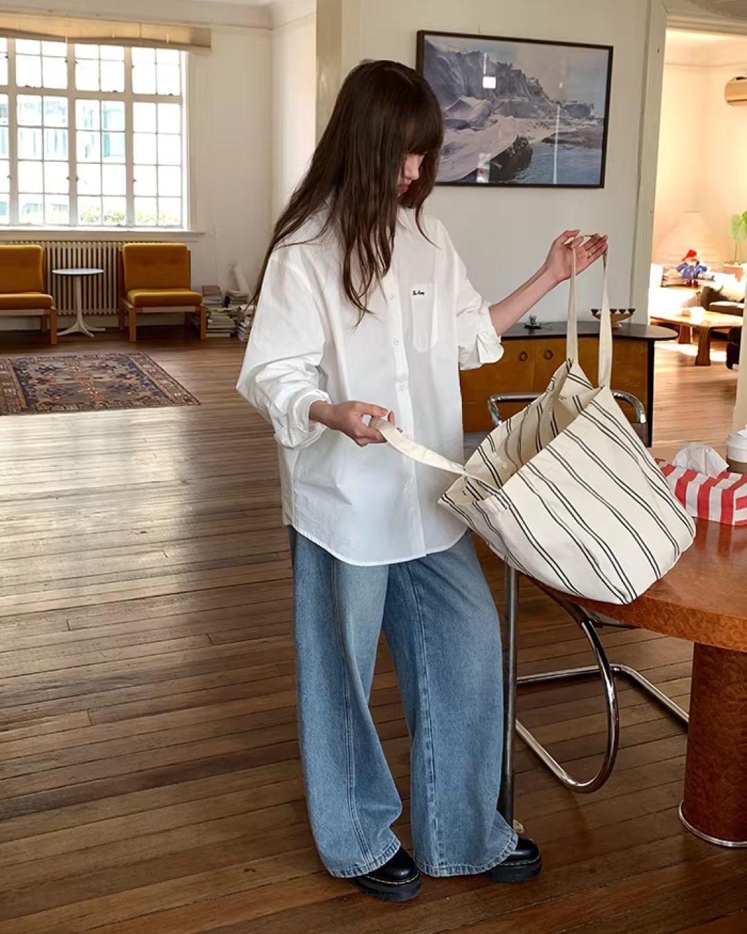 Color Chest Lettering Shirt BU0120