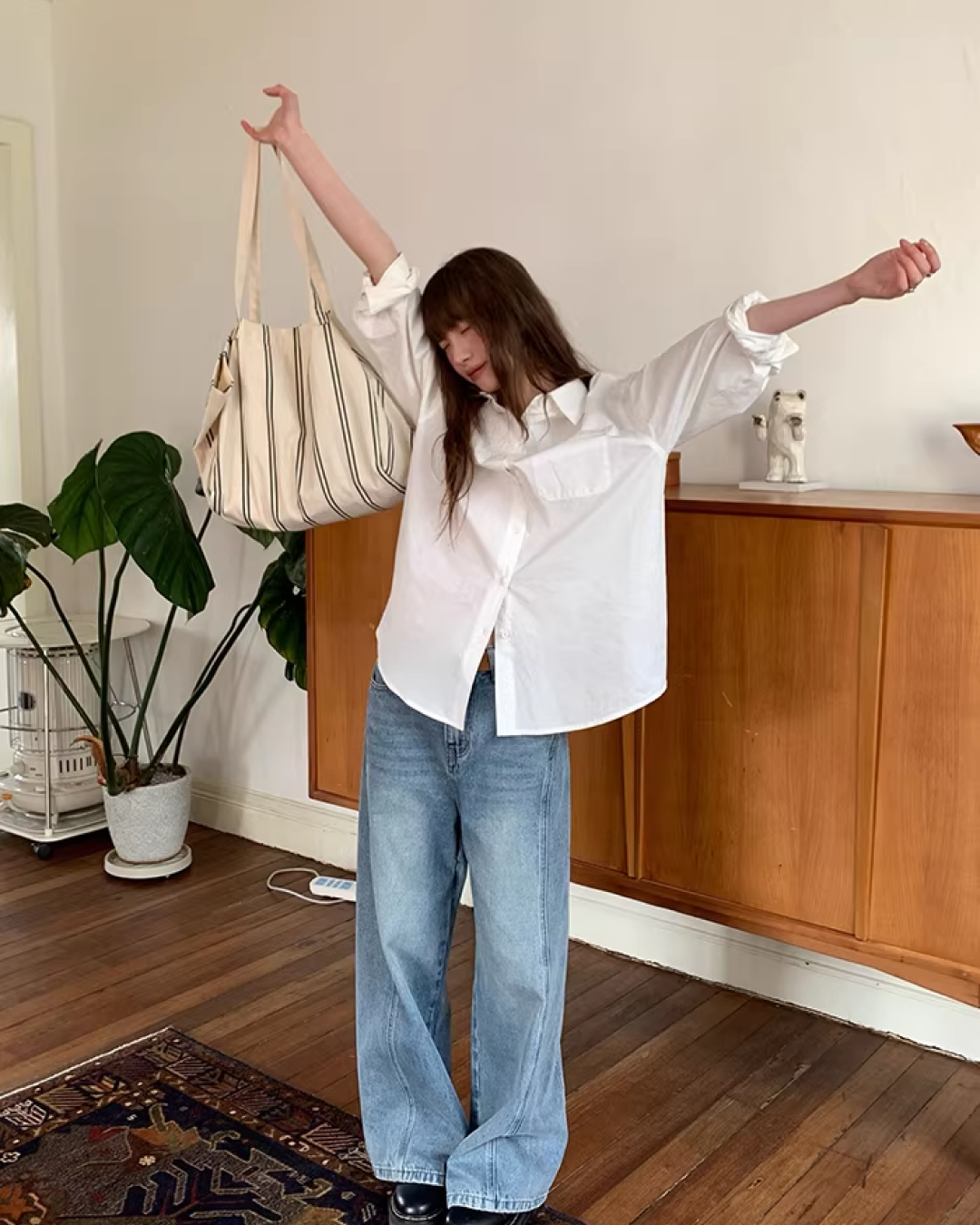 Color Chest Lettering Shirt BU0120